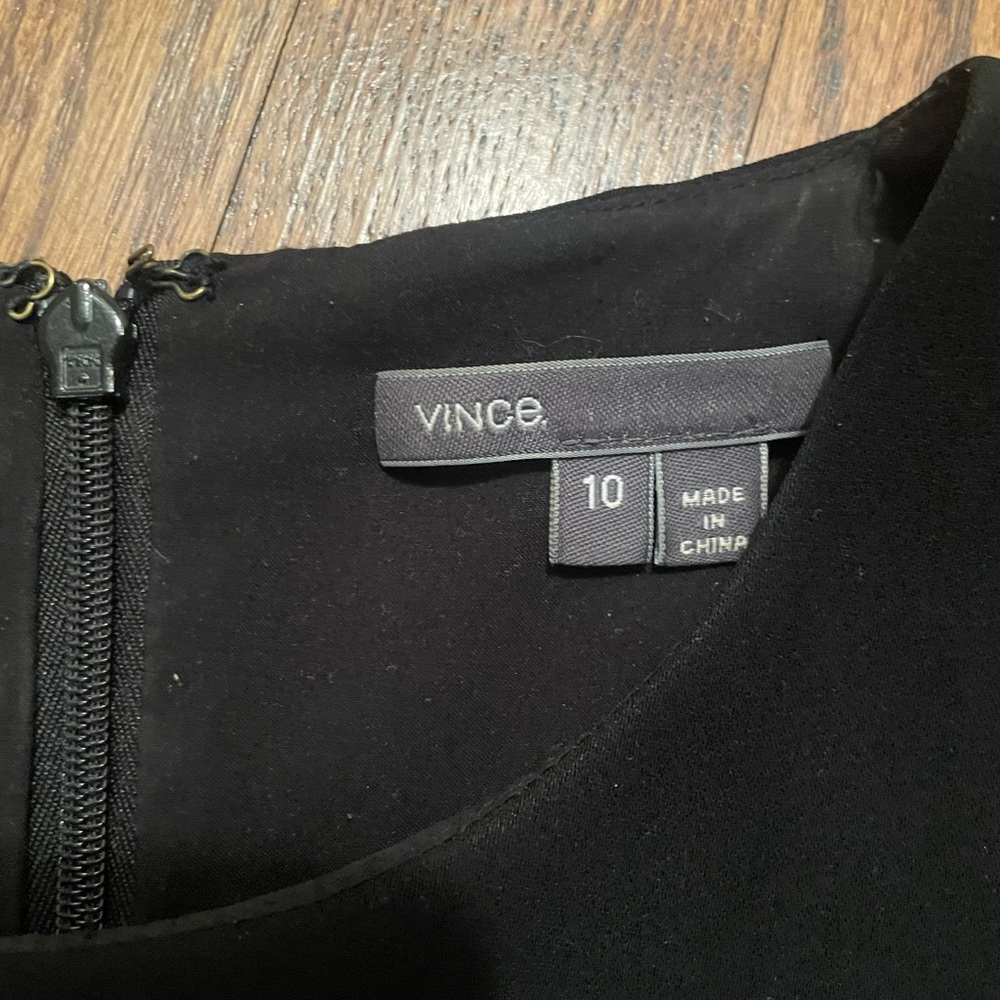 Vince Classic Black Zippered Dress with pockets